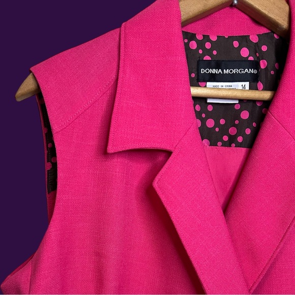 Donna Morgan Sleeveless Belted Wrap Tuxedo Dress NWT - Picture 3 of 9